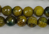 CAG4541 15.5 inches 12mm faceted round fire crackle agate beads