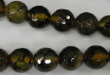 CAG4543 15.5 inches 12mm faceted round fire crackle agate beads