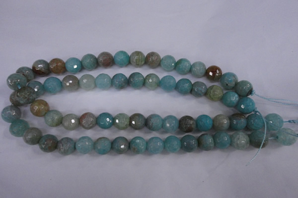 CAG4544 15.5 inches 12mm faceted round fire crackle agate beads