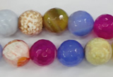 CAG4549 15.5 inches 12mm faceted round fire crackle agate beads