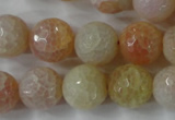 CAG4555 15.5 inches 14mm faceted round fire crackle agate beads