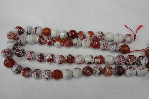 CAG4560 15.5 inches 14mm faceted round fire crackle agate beads