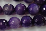 CAG4567 15.5 inches 14mm faceted round agate beads wholesale