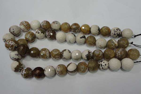 CAG4574 15.5 inches 16mm faceted round fire crackle agate beads