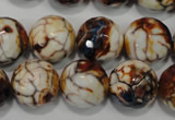 CAG4577 15.5 inches 16mm faceted round fire crackle agate beads