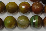 CAG4582 15.5 inches 16mm faceted round fire crackle agate beads