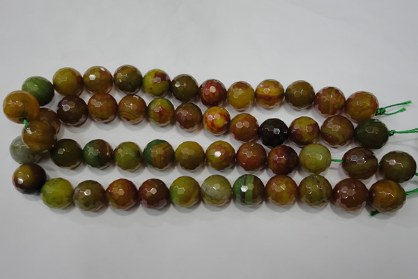 CAG4582 15.5 inches 16mm faceted round fire crackle agate beads