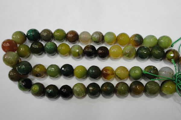 CAG4583 15.5 inches 16mm faceted round fire crackle agate beads