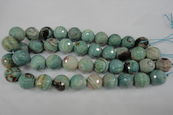 CAG4587 15.5 inches 18mm faceted round fire crackle agate beads