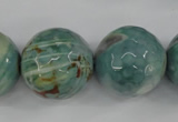 CAG4589 15.5 inches 20mm faceted round fire crackle agate beads