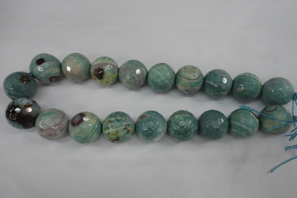 CAG4589 15.5 inches 20mm faceted round fire crackle agate beads