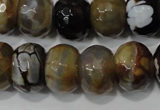 CAG4598 15.5 inches 12*16mm faceted rondelle fire crackle agate beads