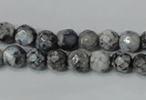 CAG4601 15.5 inches 4mm faceted round fire crackle agate beads