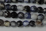 CAG4602 15.5 inches 4mm faceted round fire crackle agate beads