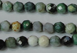 CAG4604 15.5 inches 4mm faceted round fire crackle agate beads