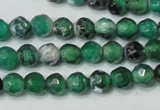 CAG4606 15.5 inches 4mm faceted round fire crackle agate beads