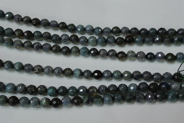 CAG4610 15.5 inches 6mm faceted round fire crackle agate beads