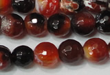 CAG4616 15.5 inches 6mm faceted round fire crackle agate beads