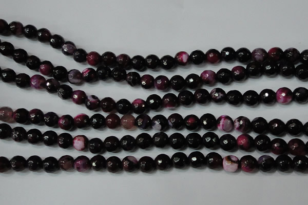 CAG4619 15.5 inches 6mm faceted round fire crackle agate beads