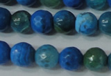 CAG4621 15.5 inches 6mm faceted round fire crackle agate beads