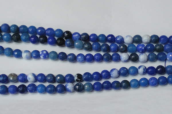 CAG4622 15.5 inches 6mm faceted round fire crackle agate beads