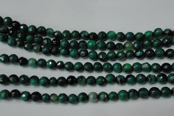 CAG4624 15.5 inches 6mm faceted round fire crackle agate beads