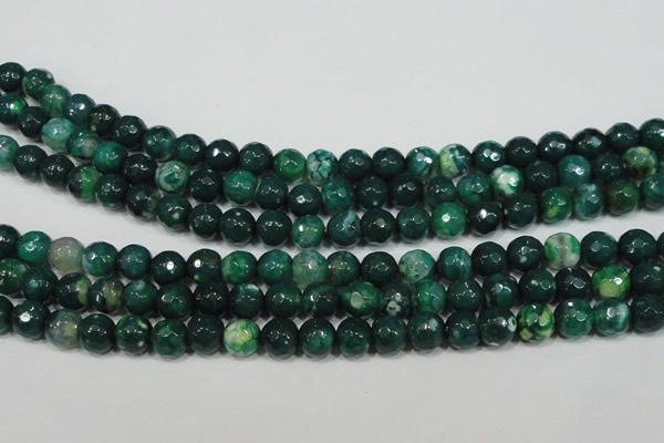 CAG4625 15.5 inches 6mm faceted round fire crackle agate beads