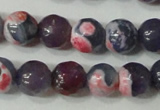 CAG4635 15.5 inches 6mm faceted round fire crackle agate beads