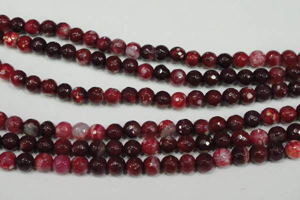 CAG4636 15.5 inches 6mm faceted round fire crackle agate beads