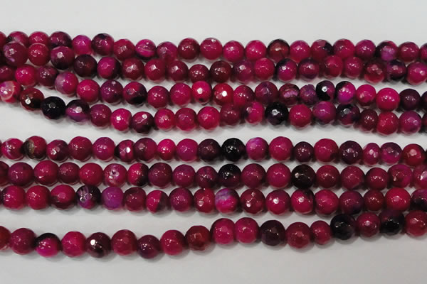 CAG4637 15.5 inches 6mm faceted round fire crackle agate beads