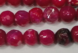 CAG4638 15.5 inches 6mm faceted round fire crackle agate beads