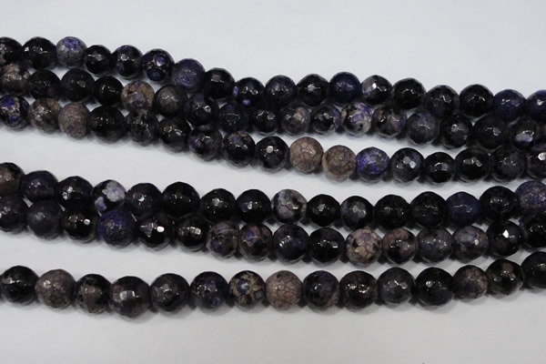 CAG4647 15.5 inches 8mm faceted round fire crackle agate beads