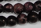 CAG4648 15.5 inches 8mm faceted round fire crackle agate beads