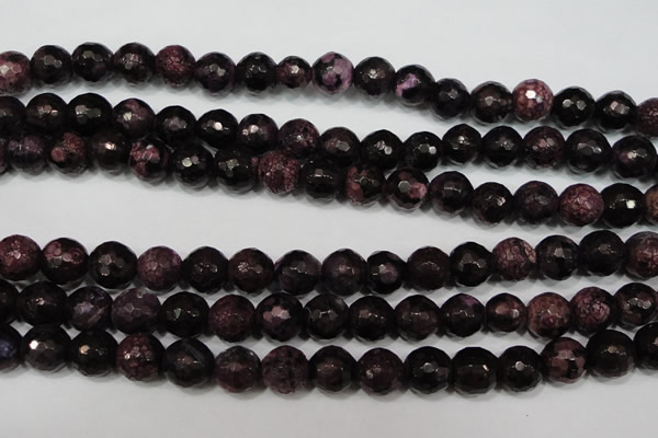 CAG4648 15.5 inches 8mm faceted round fire crackle agate beads