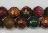 CAG4650 15.5 inches 8mm faceted round fire crackle agate beads