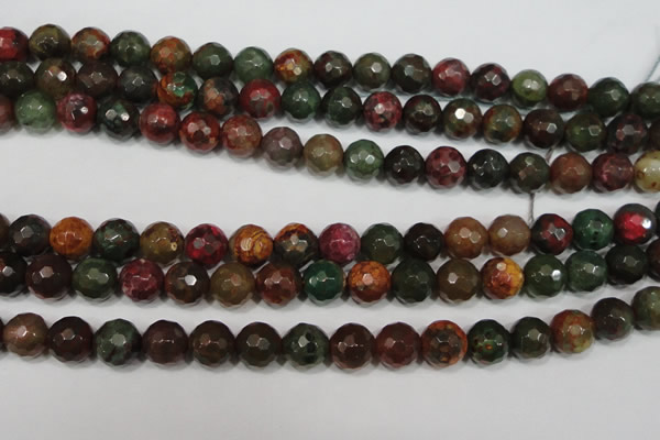 CAG4650 15.5 inches 8mm faceted round fire crackle agate beads