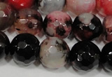 CAG4652 15.5 inches 8mm faceted round fire crackle agate beads