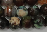 CAG4653 15.5 inches 8mm faceted round fire crackle agate beads