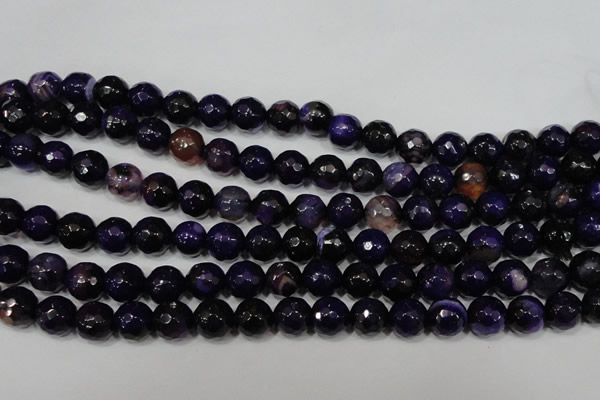 CAG4656 15.5 inches 8mm faceted round fire crackle agate beads