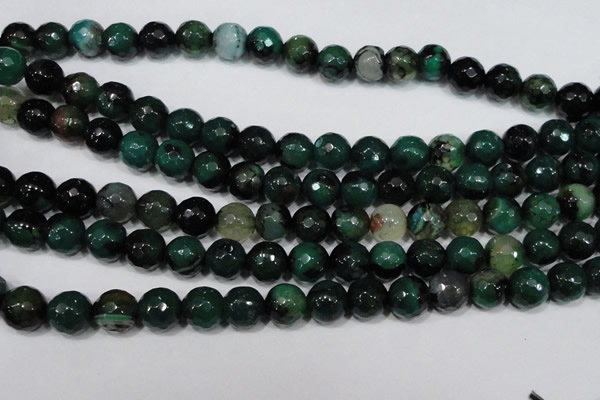 CAG4657 15.5 inches 8mm faceted round fire crackle agate beads