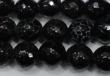 CAG4658 15.5 inches 8mm faceted round fire crackle agate beads