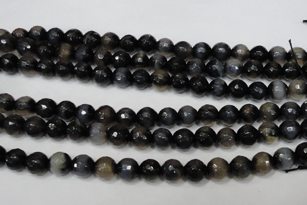 CAG4659 15.5 inches 8mm faceted round fire crackle agate beads