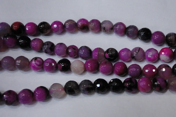 CAG4667 15.5 inches 10mm faceted round fire crackle agate beads