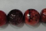 CAG4668 15.5 inches 10mm faceted round fire crackle agate beads