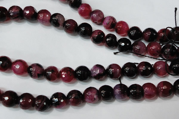 CAG4669 15.5 inches 10mm faceted round fire crackle agate beads