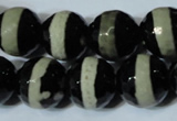 CAG4671 15.5 inches 16mm faceted round tibetan agate beads wholesale