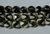 CAG4673 15.5 inches 8mm faceted round tibetan agate beads wholesale