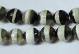 CAG4677 15.5 inches 10mm faceted round tibetan agate beads wholesale