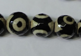 CAG4682 15.5 inches 14mm faceted round tibetan agate beads wholesale