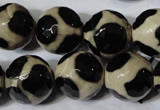 CAG4684 15.5 inches 16mm faceted round tibetan agate beads wholesale